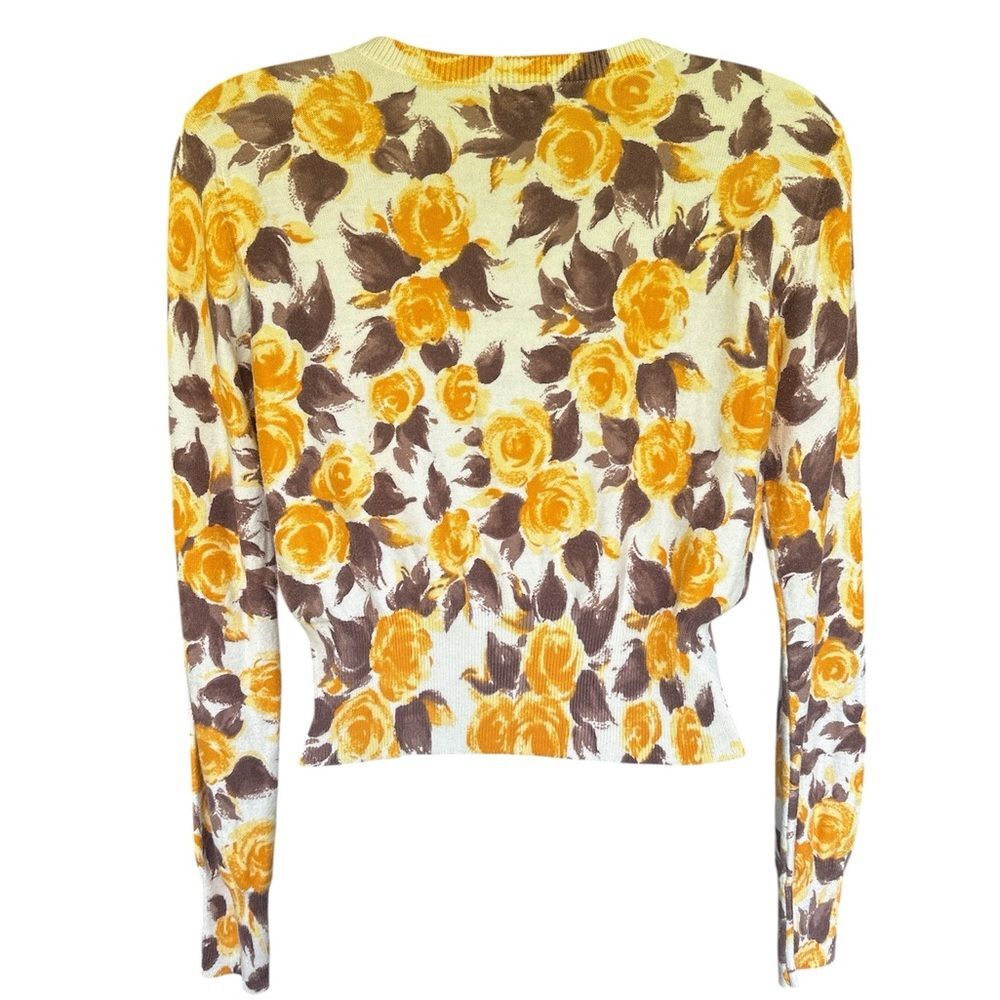 RARE dELiA*s Jolene Watercolor Yellow Brown Roses Cardigan - Sookie Stackhouse - Picture 3 of 9